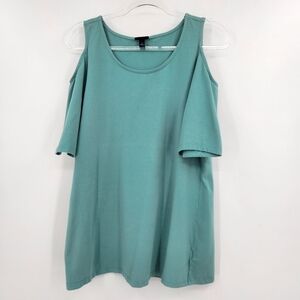 Torrid Cold Shoulder Foxy Tee Womens Plus Size 2X Seafoam Green Short Sleeve